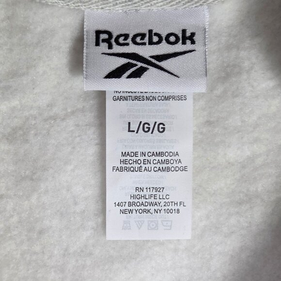 NWT Reebok Women's Vector Fleece Crewneck Top - Chalk Heather - Picture 3 of 7